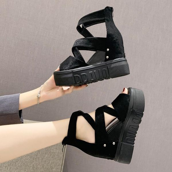 woman shoes 2021 summer genuine women platform thick soles sandals wedges high heel 9cm peep toe mixed colors sexy, Black
woman shoes 2021 summer genuine women platform thick soles sandals wedges high heel 9cm peep toe mixed colors sexy, Black