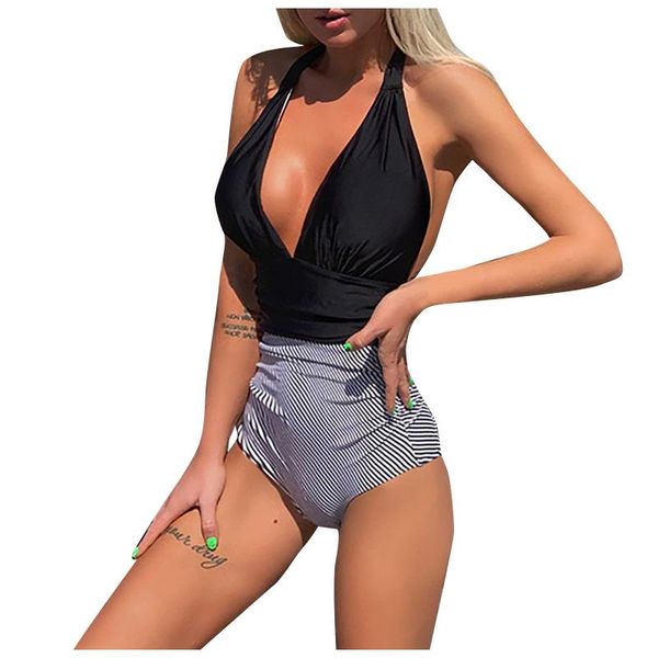 women's swimwear bikini 2021 beachwear color matching pleated one piece beach swimsuit mature and conservative, White;black
women's swimwear bikini 2021 beachwear color matching pleated one piece beach swimsuit mature and conservative, White;black