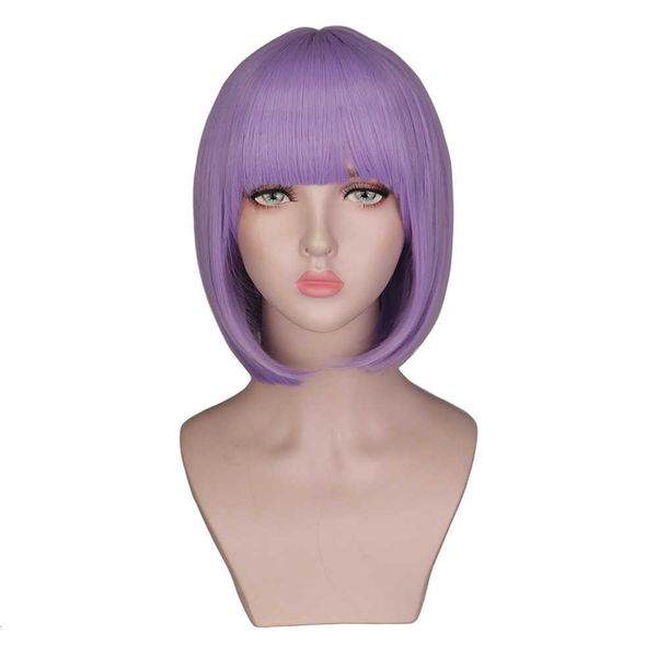 cos animation color bobo head qi bangs lavender purple headset wig, Black
cos animation color bobo head qi bangs lavender purple headset wig, Black