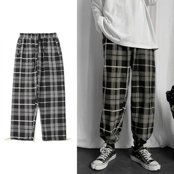 men's pants korean style loose fashion casual plus size plaid hip hop couple joggers men clothing streetwear male sports trousers, Black
men's pants korean style loose fashion casual plus size plaid hip hop couple joggers men clothing streetwear male sports trousers, Black