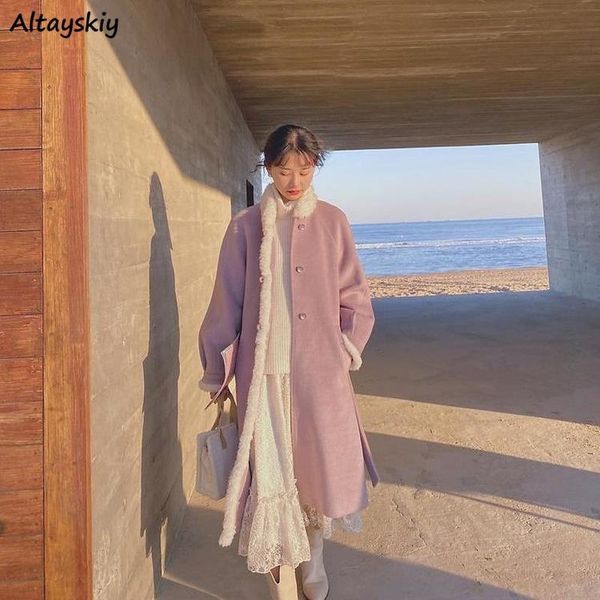 women's wool & blends patchwork women purple lantern sleeve korean style maiden tender chic warm winter ulzzang college students retro, Black
women's wool & blends patchwork women purple lantern sleeve korean style maiden tender chic warm winter ulzzang college students retro, Black