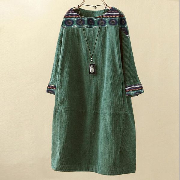 elegant loose corduroy party dresses women casual three-quarter sleeve midi dress fashion print ladies simple vestido, Black;gray
elegant loose corduroy party dresses women casual three-quarter sleeve midi dress fashion print ladies simple vestido, Black;gray