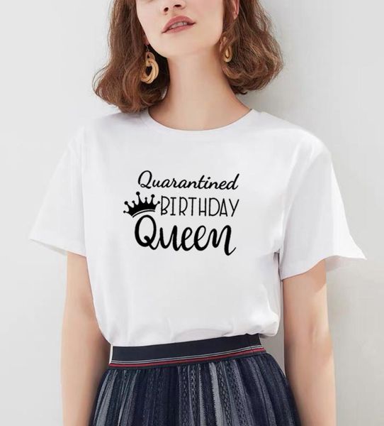 women's t-shirt quarantined birthday queen t shirts women loose camiseta mujer short sleeve cotton tshirt fashion tee shirt femme, White
women's t-shirt quarantined birthday queen t shirts women loose camiseta mujer short sleeve cotton tshirt fashion tee shirt femme, White