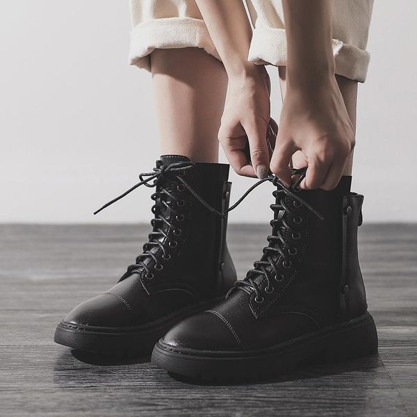 boots big size 42 43 2021 winter women shoes pu leather lace-up british platform thick with motorcycle ankle, Black
boots big size 42 43 2021 winter women shoes pu leather lace-up british platform thick with motorcycle ankle, Black