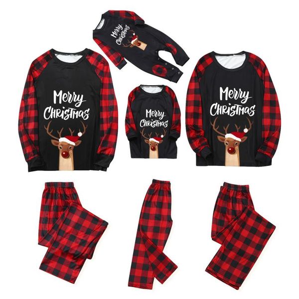 family matching outfits merry christmas pajamas elk plaid deer letter print sleepwear xmas pyjamas year couple clothes baby romper, Blue
family matching outfits merry christmas pajamas elk plaid deer letter print sleepwear xmas pyjamas year couple clothes baby romper, Blue