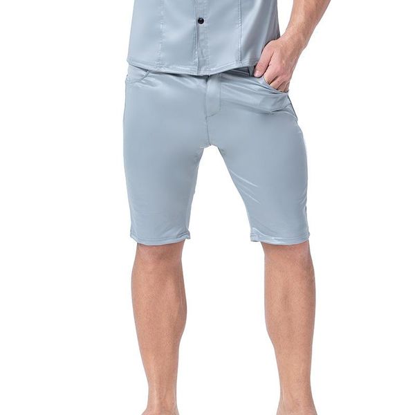 men's shorts casual fashion patent leather blue pants clubwear stage costume, White;black
men's shorts casual fashion patent leather blue pants clubwear stage costume, White;black