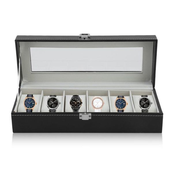 storage boxes & bins fashion 6 grid casket watch winder pu leather case classical gift jewelry display holder
storage boxes & bins fashion 6 grid casket watch winder pu leather case classical gift jewelry display holder