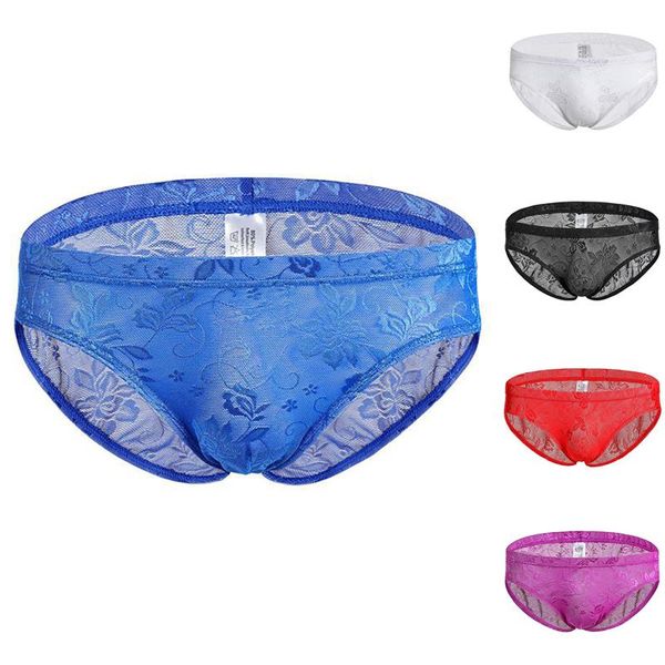 lace printed men briefs underwear mesh perspective panties breathable floral mens exotic underpants, Black;white 
lace printed men briefs underwear mesh perspective panties breathable floral mens exotic underpants, Black;white