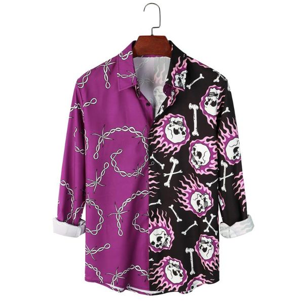 men's casual shirts man oversized purple black patchwork vintage shirt autumn men hawaiian long sleeve mens print beach, White;black
men's casual shirts man oversized purple black patchwork vintage shirt autumn men hawaiian long sleeve mens print beach, White;black