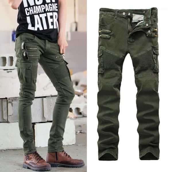 men's jeans pleated stretch pencil pants cotton moto & biker style large size fashion street casual, Blue
men's jeans pleated stretch pencil pants cotton moto & biker style large size fashion street casual, Blue