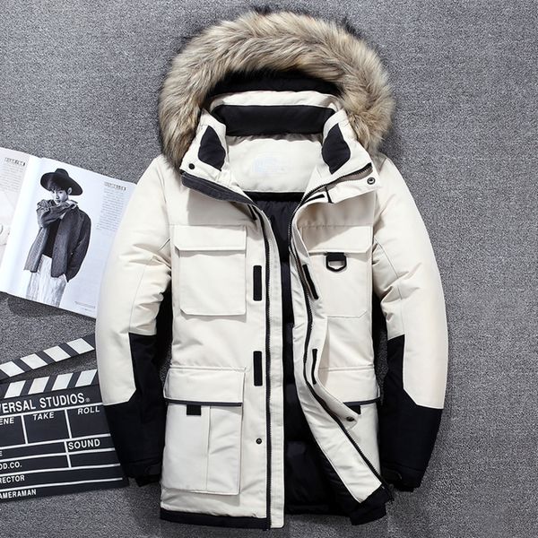 white duck feather men's et, thick fur coat, large collar, waterproof, windproof, winter - 40 degre, 2020, Black
white duck feather men's et, thick fur coat, large collar, waterproof, windproof, winter - 40 degre, 2020, Black