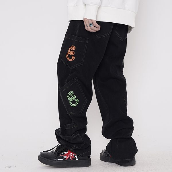 streetwear casual denim pants retro pocket letter print straight cargo pants men and women oversize jeans trousers harajuku, Black;white
streetwear casual denim pants retro pocket letter print straight cargo pants men and women oversize jeans trousers harajuku, Black;white