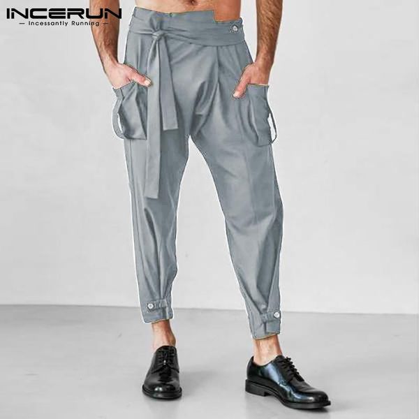 men's pants fashion men joggers 2021 lace up solid color casual irregular trousers streetwear pockets pantalones hombre s-5xl incerun, Black
men's pants fashion men joggers 2021 lace up solid color casual irregular trousers streetwear pockets pantalones hombre s-5xl incerun, Black