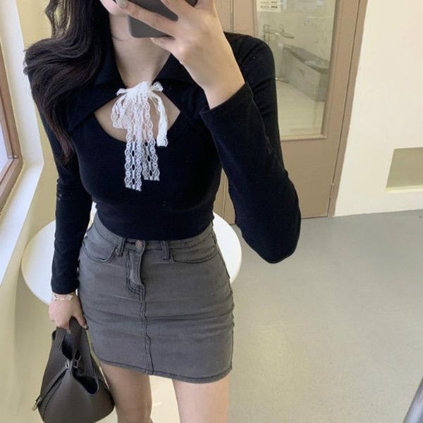 women's t-shirt womengaga spring long sleeve hollow lace bandage solid color women slim short lapel bottom y8rn, White
women's t-shirt womengaga spring long sleeve hollow lace bandage solid color women slim short lapel bottom y8rn, White