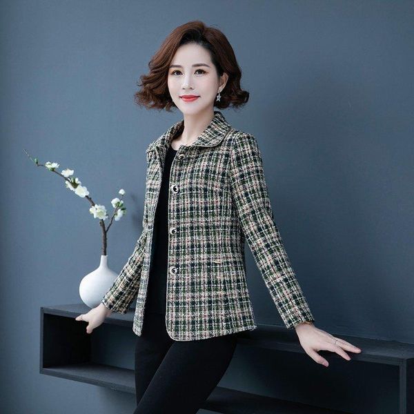 women's jackets womens tweed plaid coats autumn small fragrance long sleeve elegant single-breasted lapel outerwear, Black;brown
women's jackets womens tweed plaid coats autumn small fragrance long sleeve elegant single-breasted lapel outerwear, Black;brown