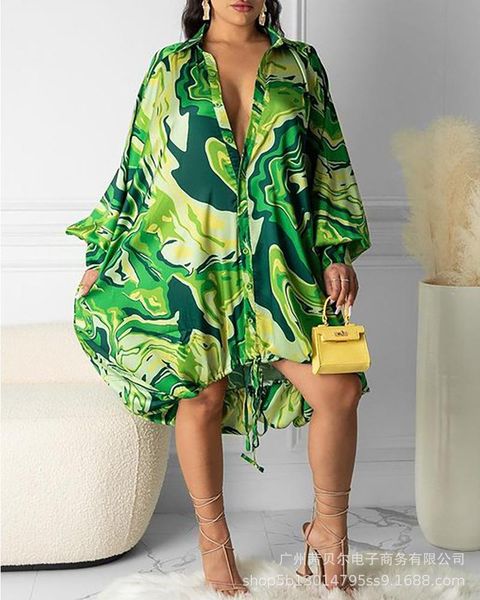 casual dresses women loose long mini dress printed drawstring full sleeve v neck summer fashion women', Black;gray
casual dresses women loose long mini dress printed drawstring full sleeve v neck summer fashion women', Black;gray