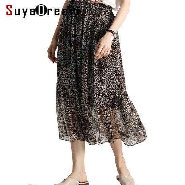 women silk skirt 100%real crepe leopard printed a-line skirts ol elastic waist mid-calf length 2021 spring summer, Black
women silk skirt 100%real crepe leopard printed a-line skirts ol elastic waist mid-calf length 2021 spring summer, Black