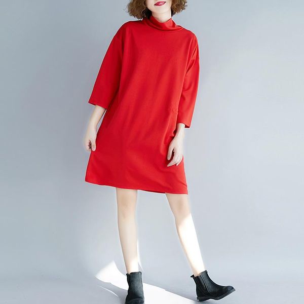 casual dresses plus size solid autumn cotton dress female 2021 spring loose red black midi women robe elegant maxi, Black;gray
casual dresses plus size solid autumn cotton dress female 2021 spring loose red black midi women robe elegant maxi, Black;gray