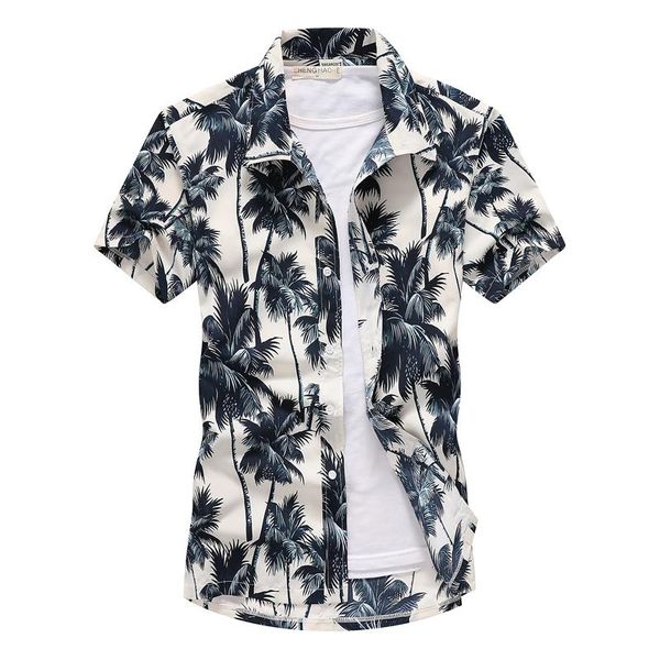men's casual shirts summer breathable hawaiian men coconut tree printed short sleeve button down vacation chemise homme plus size 3xl 4, White;black
men's casual shirts summer breathable hawaiian men coconut tree printed short sleeve button down vacation chemise homme plus size 3xl 4, White;black