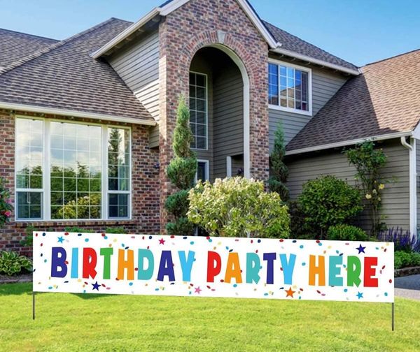 party decoration birthday here banner, large directional yard sign, outdoor decorations
party decoration birthday here banner, large directional yard sign, outdoor decorations