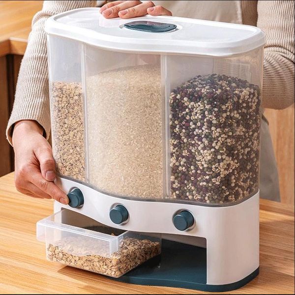 storage bottles & jars wall-mounted seperated grain rice bucket tank organizer boxes plastic food dispenser for kitchen accessories
storage bottles & jars wall-mounted seperated grain rice bucket tank organizer boxes plastic food dispenser for kitchen accessories