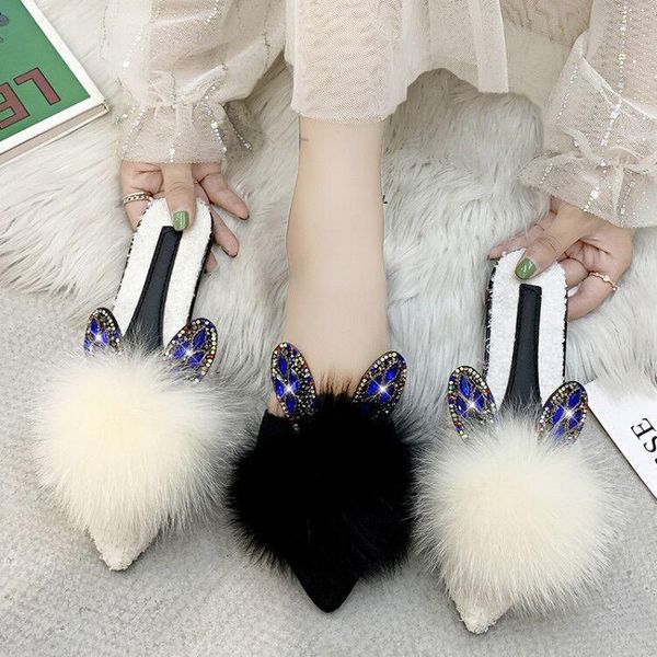 slippers 2021 winter women fur ear woman slides designer shoes pointed toe slipper for ladies flats zapatos mujer n7850, Black
slippers 2021 winter women fur ear woman slides designer shoes pointed toe slipper for ladies flats zapatos mujer n7850, Black