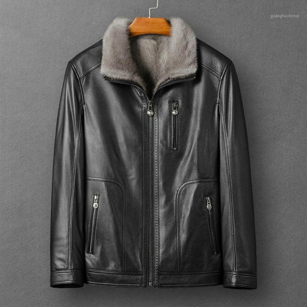 men's leather & faux genuine jacket men winter real cowhide coat natural liner luxury mens jackets km-99109 kj3454, Black
men's leather & faux genuine jacket men winter real cowhide coat natural liner luxury mens jackets km-99109 kj3454, Black