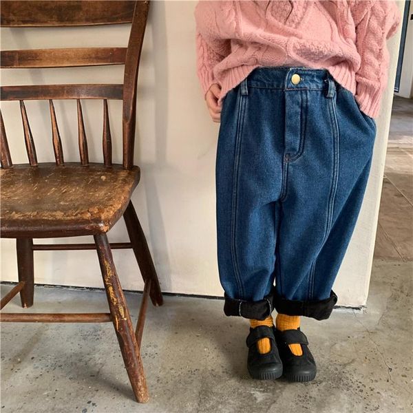 jeans winter korean style solid color thick warm 2-7 years boys and girls fashion loose all-match denim pants, Blue
jeans winter korean style solid color thick warm 2-7 years boys and girls fashion loose all-match denim pants, Blue