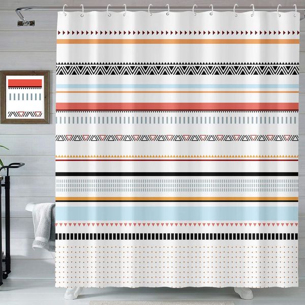 boho shower curtain, smimple modern stripe bohemian bathroom decoration multicolor shower curtains, 72Ã72 inch
boho shower curtain, smimple modern stripe bohemian bathroom decoration multicolor shower curtains, 72Ã72 inch