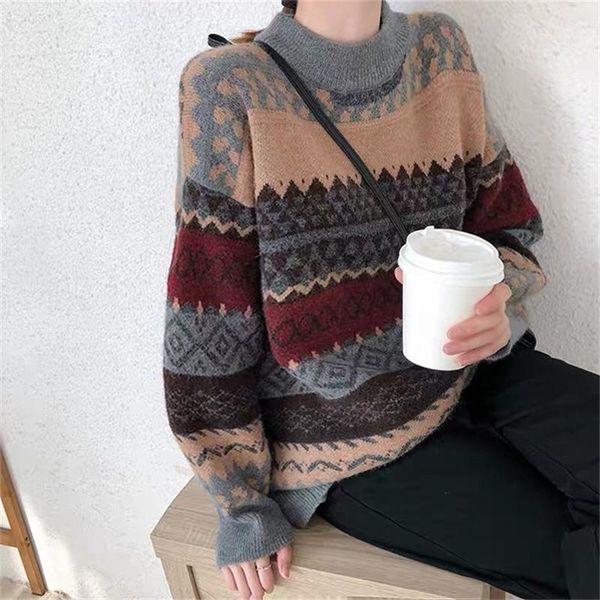 women's sweaters o-neck pullover sweater autumn winter vintage long-sleeve loose jacket korean casual harajuku ladies, White;black
women's sweaters o-neck pullover sweater autumn winter vintage long-sleeve loose jacket korean casual harajuku ladies, White;black