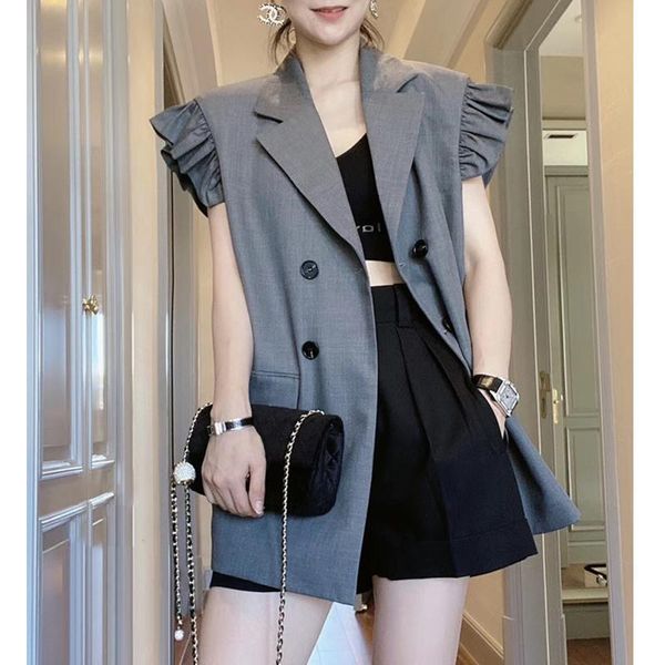 women's vests spring autumn vest women 2021 korean double-breasted suit jacket high-end sleeveless fashion coat female slim clothing, Black;white
women's vests spring autumn vest women 2021 korean double-breasted suit jacket high-end sleeveless fashion coat female slim clothing, Black;white