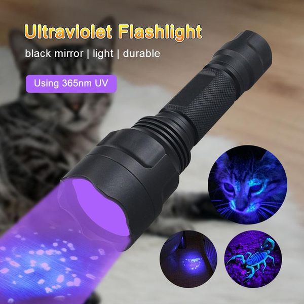 365nm black mirror ultraviolet 1 gear mode led violet detection lamp waterproof for 18650 battery flashlights torches
365nm black mirror ultraviolet 1 gear mode led violet detection lamp waterproof for 18650 battery flashlights torches
