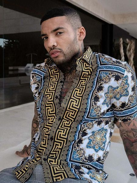 men's casual shirts 2021 summer men short sleeve shirt vintage cardigan single breasted printed european american trend clothing, White;black
men's casual shirts 2021 summer men short sleeve shirt vintage cardigan single breasted printed european american trend clothing, White;black