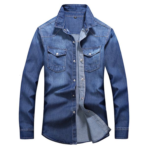 men's casual shirts long sleeved plain denim shirt, vintage classic fabric pocket, business decoration, spring and autumn coat, White;black
men's casual shirts long sleeved plain denim shirt, vintage classic fabric pocket, business decoration, spring and autumn coat, White;black