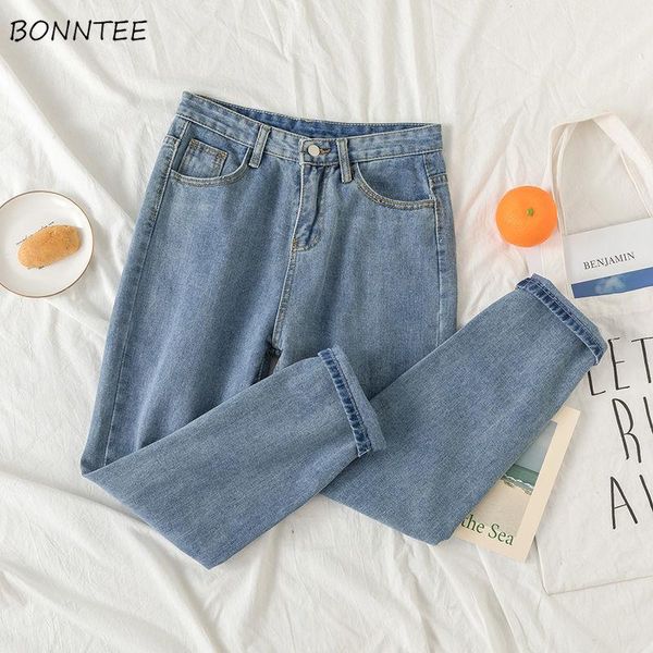 women jeans straight ankle-length trousers classic womens casual all-match soft high waist stylish street-wear korean style chic women', Blue
women jeans straight ankle-length trousers classic womens casual all-match soft high waist stylish street-wear korean style chic women', Blue