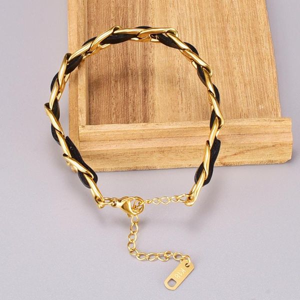 charm bracelets wholesale fashion design 18k gold-plated retro korean leather rope bracelet female summer stainless steel jewelry girlfriend, Golden;silver
charm bracelets wholesale fashion design 18k gold-plated retro korean leather rope bracelet female summer stainless steel jewelry girlfriend, Golden;silver