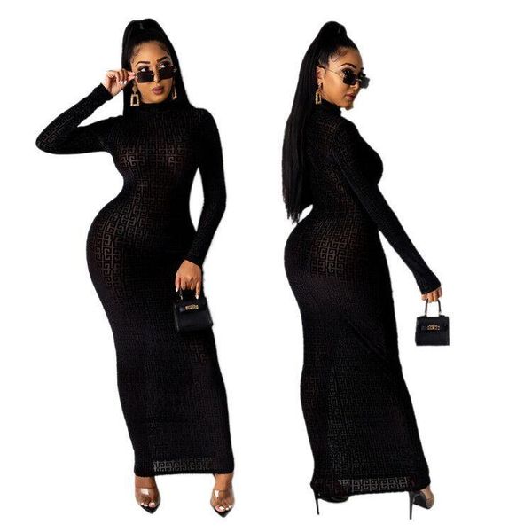 casual dresses zaggin 2021 autumn women printed plus size skinny long dress lady high collar sleeve elastic slim maxi, Black;gray
casual dresses zaggin 2021 autumn women printed plus size skinny long dress lady high collar sleeve elastic slim maxi, Black;gray