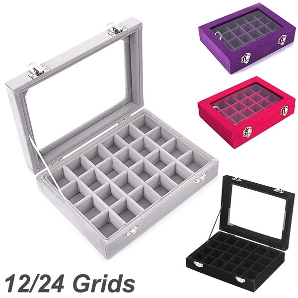 12/24 grids watch organizer necklace earring ring storage box multifunction velvet jewelry display watch box women gifts y1214, Black;white
12/24 grids watch organizer necklace earring ring storage box multifunction velvet jewelry display watch box women gifts y1214, Black;white