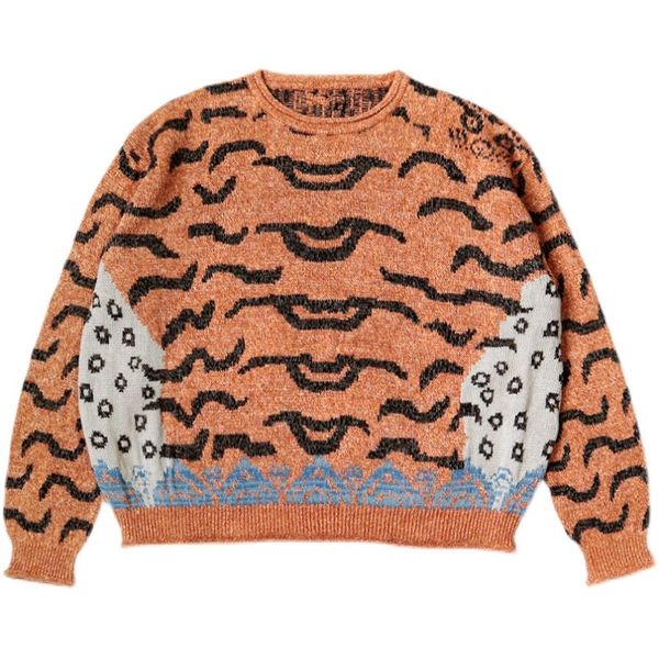 warm wine sweaters kapital 21aw hirata hehong casual tiger leopard pullover round neck knitted sweater, White;black
warm wine sweaters kapital 21aw hirata hehong casual tiger leopard pullover round neck knitted sweater, White;black