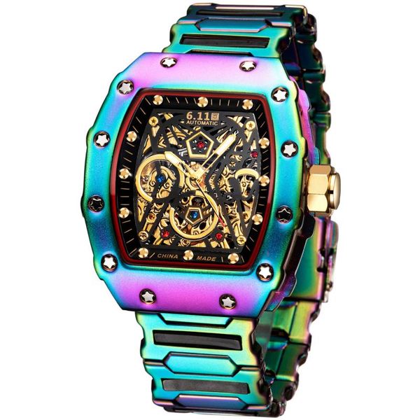 wristwatches 2021 miller same style steel belt transparent bottom automatic mechanical watch men's barrel-shaped fashion waterproof, Slivery;brown
wristwatches 2021 miller same style steel belt transparent bottom automatic mechanical watch men's barrel-shaped fashion waterproof, Slivery;brown
