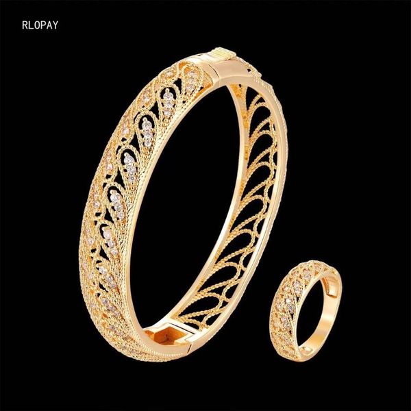 bangle rlopay hollow flower rhinestone ring set gold-color arabic royal wedding bridal jewelry cuff bracelets, Black
bangle rlopay hollow flower rhinestone ring set gold-color arabic royal wedding bridal jewelry cuff bracelets, Black
