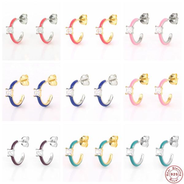 hoop & huggie gs 925 sterling silver colored enamel square zircon opening circle earrings for women luxury c shape jewelry, Golden;silver
hoop & huggie gs 925 sterling silver colored enamel square zircon opening circle earrings for women luxury c shape jewelry, Golden;silver