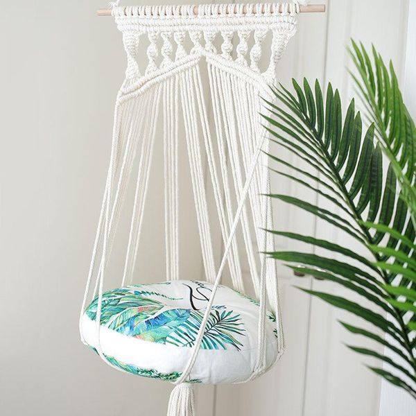 cat beds & furniture boho swing cage handmade macrame pets support nordic pet house hanging sleeping chair seats toy hks99
cat beds & furniture boho swing cage handmade macrame pets support nordic pet house hanging sleeping chair seats toy hks99