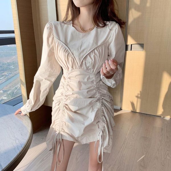 casual dresses spring fall drawstring moda feminina women's clothing vintage long sleeve o-neck dress fashion brand korean clothes, Black;gray
casual dresses spring fall drawstring moda feminina women's clothing vintage long sleeve o-neck dress fashion brand korean clothes, Black;gray