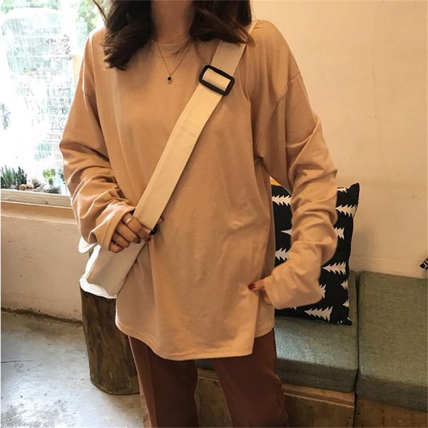 women's t-shirt women solid tshirt casual long sleeve harajuku female loose o-neck autumn kawaii sweet t shirt white black
women's t-shirt women solid tshirt casual long sleeve harajuku female loose o-neck autumn kawaii sweet t shirt white black