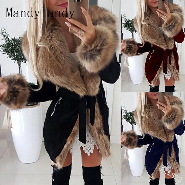 women's wool & blends mandylandy winter fashion stitching warm coat casual long-sleeved solid color cardigan lace-up plush long, Black
women's wool & blends mandylandy winter fashion stitching warm coat casual long-sleeved solid color cardigan lace-up plush long, Black
