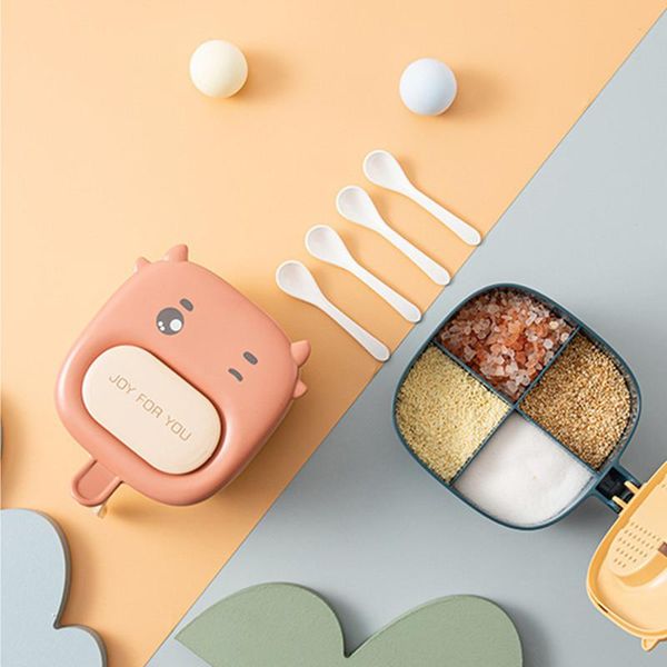 storage bottles & jars 4 in 1 spice seasoning box with lid spoon sugar salt pepper cumin powder container condiment kitchen supplies
storage bottles & jars 4 in 1 spice seasoning box with lid spoon sugar salt pepper cumin powder container condiment kitchen supplies