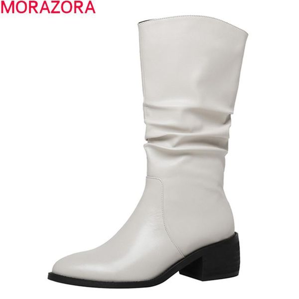 morazora 2021 genuine leather boots square heels pointed toe fashion ladies shoes fashion pleated winter mid calf boots, Black
morazora 2021 genuine leather boots square heels pointed toe fashion ladies shoes fashion pleated winter mid calf boots, Black