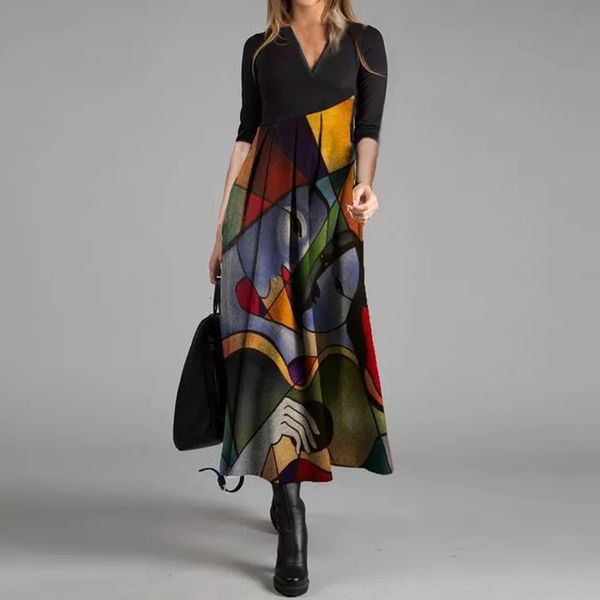 dresses women elegant cross v-neck print a-line autumn winter vintage long sleeves slim party es female casual loose vestidos fc53 9haw, Black;gray
dresses women elegant cross v-neck print a-line autumn winter vintage long sleeves slim party es female casual loose vestidos fc53 9haw, Black;gray