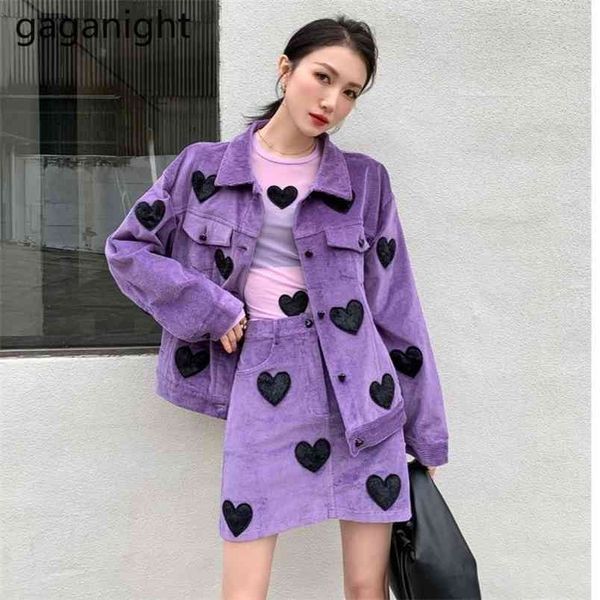 corduroy women two pieces set purple fashion sweet love harajuku suit spring autumn outfits chic korean 210601, White
corduroy women two pieces set purple fashion sweet love harajuku suit spring autumn outfits chic korean 210601, White